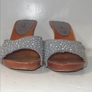 FIONI Clothing Glittering Silver Mules